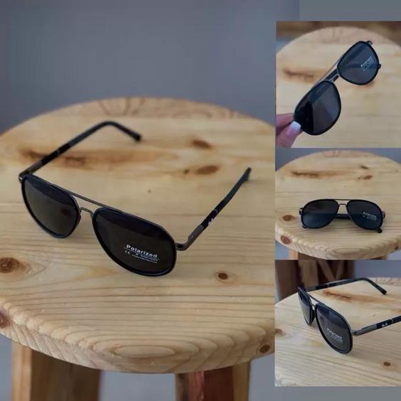 عینک آفتابی مردانه رنگ مشکی و تیتانیوم مدل RayBan|باسلام (کلاه و عینک بهار)