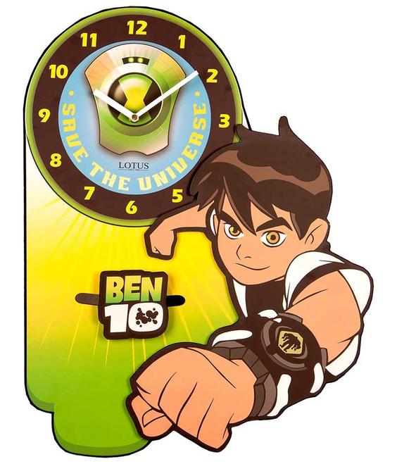 ساعت دیواری چوبی اتاق کودک لوتوس مدل Ben10|دزتایم