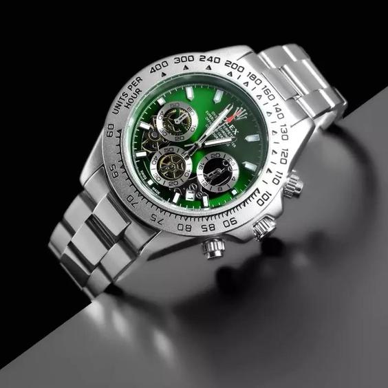 ساعت مردانه رولکس اویستر rolex سه موتور فعال کرنوگراف بند استیل با ارسال رایگان و جعبه|باسلام