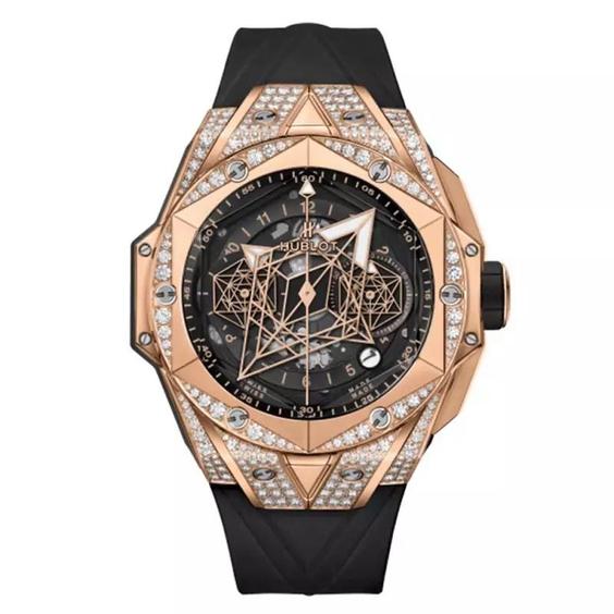 ساعت مچی مردانه هابلوت مدل Hublot Unico Sang Bleu ll Diamonds 2327Q|باسلام