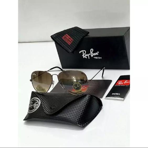 عینک آفتابی ریبن RayBan خلبانی شیشه قهوه ای فریم قهوه ای کد 799|باسلام