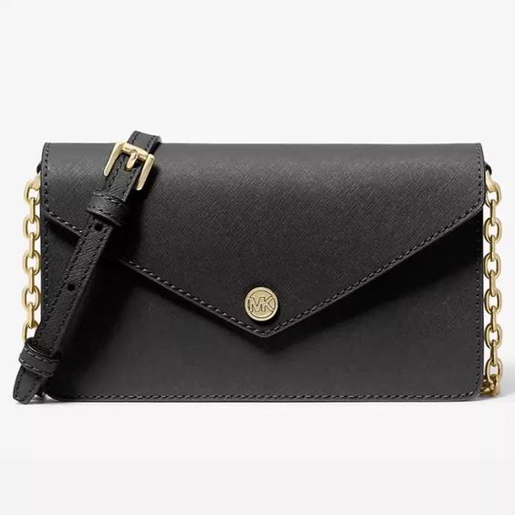 کیف کراس بادی مایکل کورس Small Saffiano Leather Envelope Crossbody Bag|باسلام