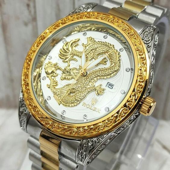 ساعت مچی مردانه بند استیل قفل مخفی رولکس دراگون Rolex Dragon|باسلام