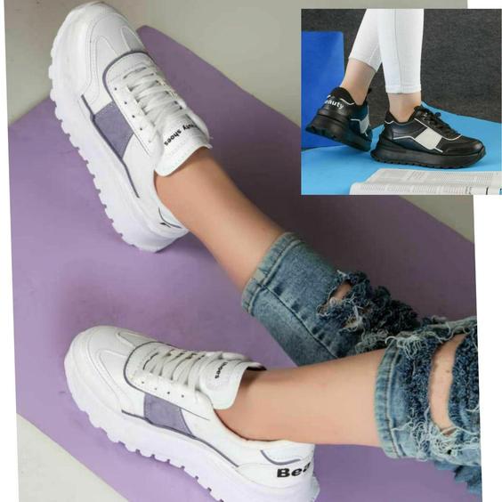 کفش کتانی پی یو زنانه دخترانهds00605 WOMAN SNEAKER|دارِن کالا