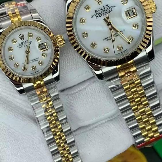 ساعت مچی ست مردانه و زنانه رولکس مدل مشهور دیت جاست بدنه استیل ROLEX DATEJUST |باسلام