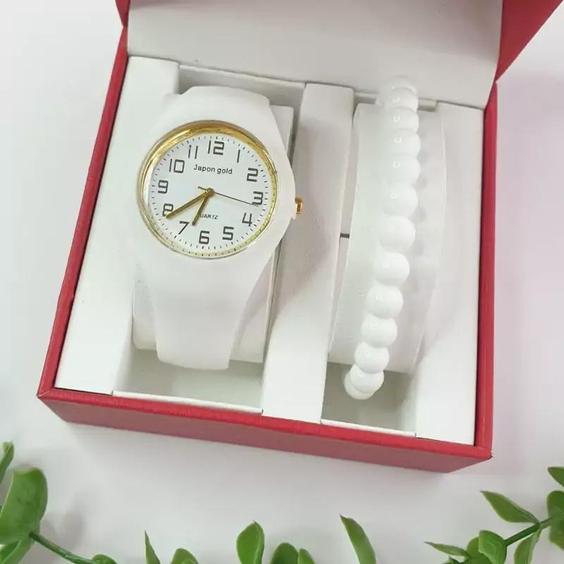 ساعت مچی بند رابر ژله ای سفید رنگ bolun pastille watch |باسلام