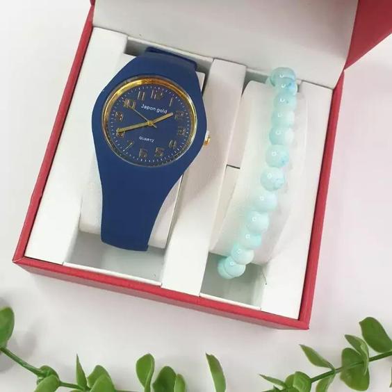 ساعت مچی بند رابر ژله ای آبی  رنگ bolun pastille watch |باسلام