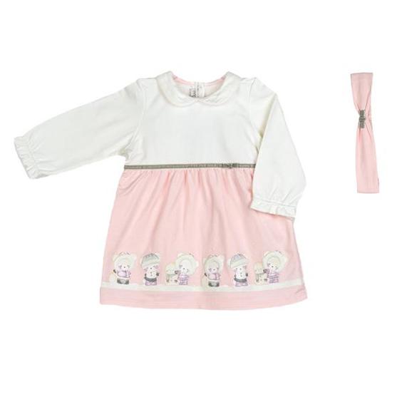 ست پیراهن و هدبند نوزادی دخترانه ایندیگو مدل 296092 Indigo girl's shirt and headband set, model 296092|هوراسا