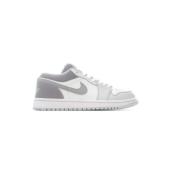 کتونی نایک ایرجردن 1 ساق کوتاه سفید طوسی Nike Air Jordan 1 Low White Wolf Grey|کتونی باز