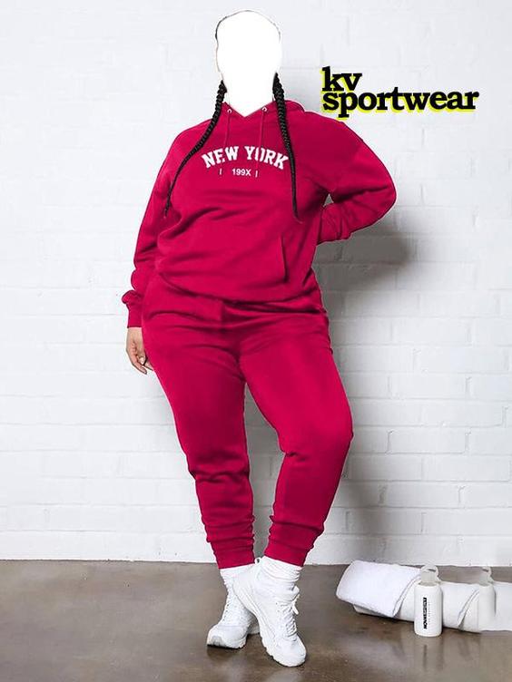 ست هودی شلوار بیگ سایز زنانه Big size womens hoodie pants set|کی وی اسپرت