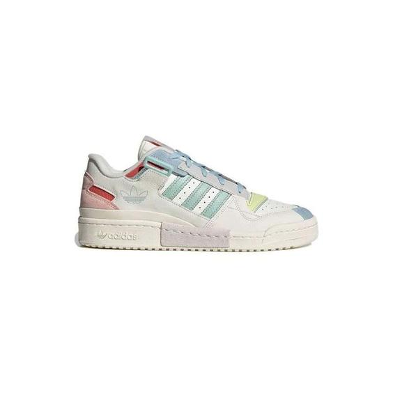 کتونی آدیداس فوروم کرم صورتی سبز آبی Adidas Forum Exhibit Low Pink Blue|کتونی باز