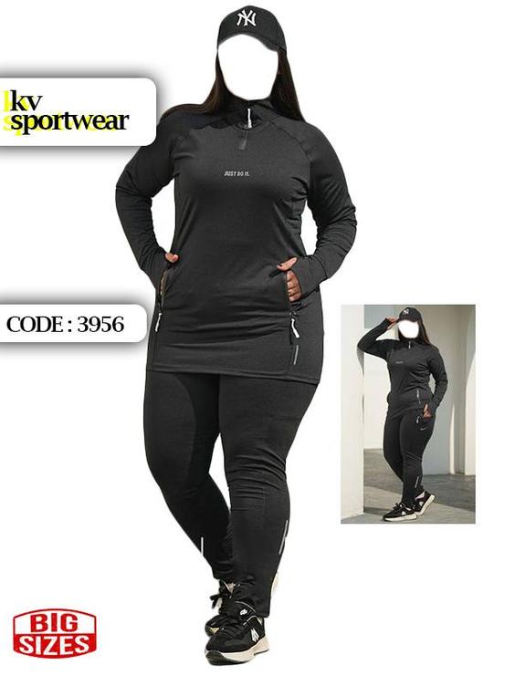 ست مانتو شلوار سایز بزرگ ورزشی زنانه NIKE کد 007 NIKE womens big size sports coat and pants set code 007|کی وی اسپرت