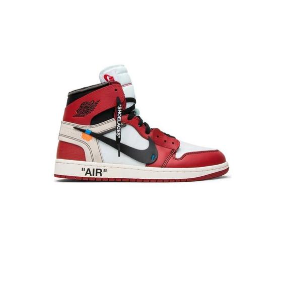 کفش نایک ایرجردن 1 آفوایت ساق بلند قرمز Nike Air Jordan 1 High Off-White Chicago Red|کتونی باز