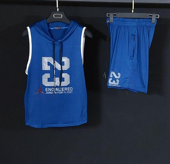 ست رکابی شلوارک بدنسازی مردانه JORDAN کد 002 JORDAN mens gym shorts set code 002|کی وی اسپرت