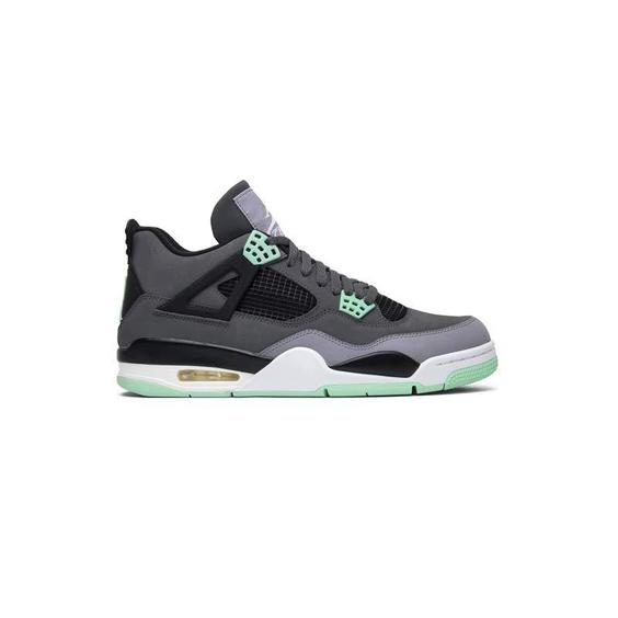 کفش نایک ایرجردن 4 طوسی سبز Nike Air Jordan 4 Retro Green Glow|کتونی باز