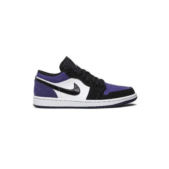 کفش نایک ایرجردن 1 ساق کوتاه مشکی سفید بنفش Nike Air Jordan 1 Low Court Purple|کتونی باز