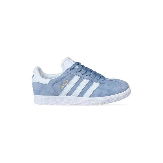 کفش کژوال آدیداس گزل طوسی آبی کمرنگ Adidas Gazelle Light Blue Grey|کتونی باز