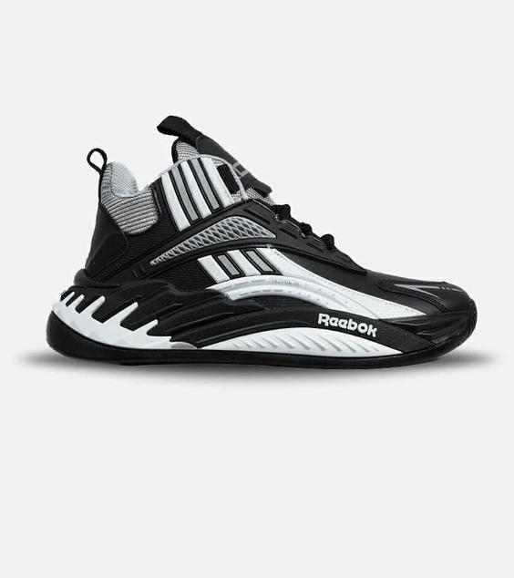 کفش کتانی ساقدار مشکی طوسی سفید Reebok Shaq Attaq مدل 5947|لوزی