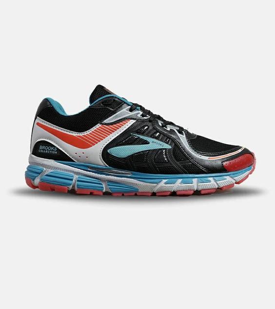 کفش کتانی بزرگ پا مشکی آبی قرمز BROOKS adrenaline gts 22 مدل 6121|لوزی