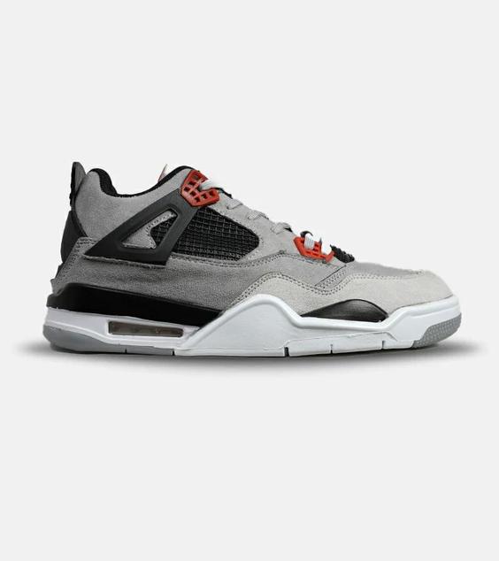 کتانی ساقدار بزرگ پا طوسی مشکی قرمز Nike air jordan 4 مدل 5641|لوزی