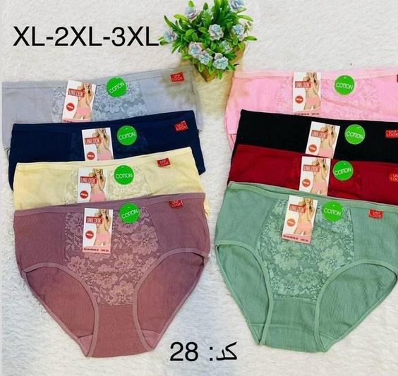 شورت نخی کبریتی وارداتی کد28سایزXL,2XL, 3XL 👙 بسته 12 تایی|عمده لباس