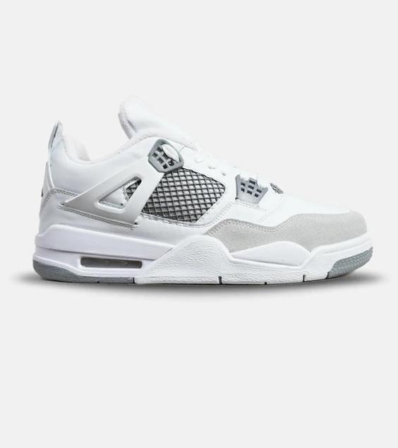 کتانی ساقدار بزرگ پا سفید طوسی Nike air jordan 4 مدل 6202|لوزی