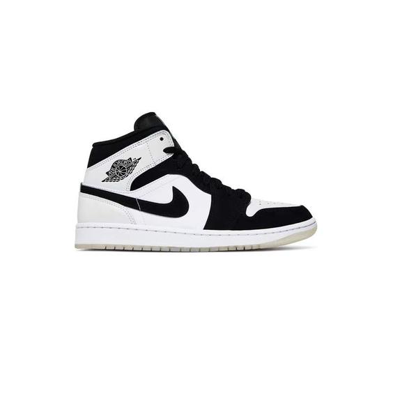 کتونی نایک ایرجردن 1 سفید مشکی دایاموند Nike Air Jordan 1 Mid SE Diamond|کتونی باز