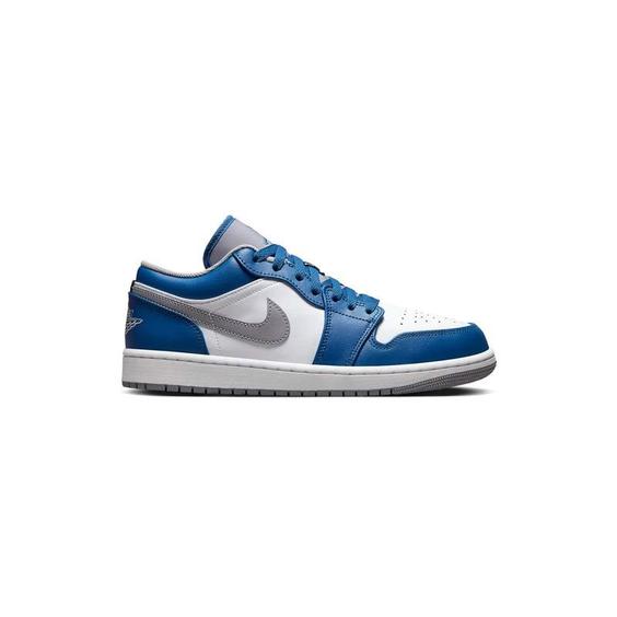 کفش نایک ایرجردن 1 ساق کوتاه آبی طوسی Nike Air Jordan 1 Low True Blue Grey|کتونی باز