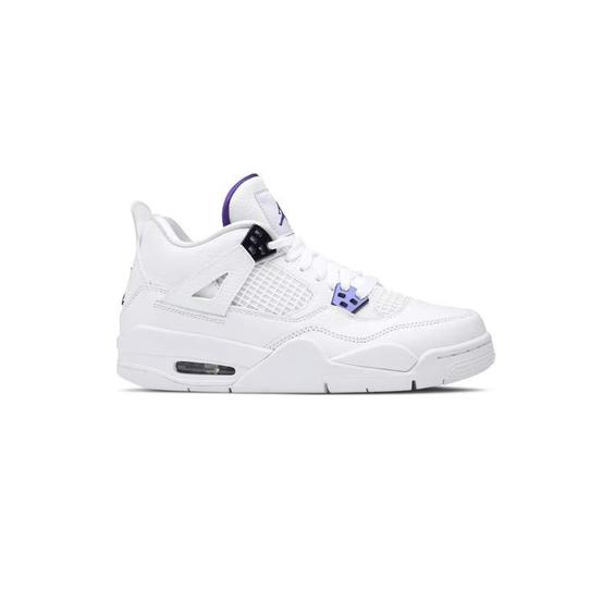 کفش نایک ایرجردن 4 سفید بنفش Nike Air Jordan 4 Retro GS Purple Metallic|کتونی باز