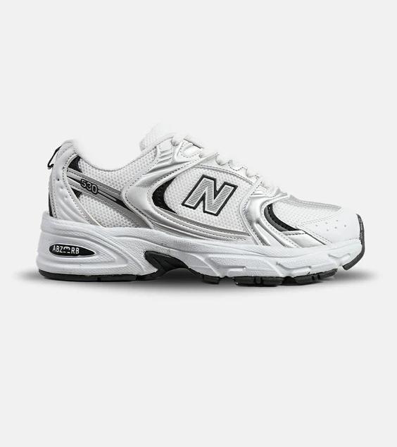 کفش کتانی مردانه و زنانه سفید نقره ای NEW BALANCE 530 مدل 4421|لوزی