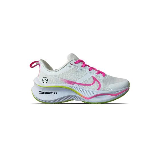 کتونی پیاده روی نایک زوم ایکس لبخند سفید صورتی سبز Nike Running Air Zoom Smile White Pink Green|کتونی باز