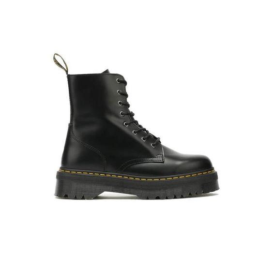 بوت دکتر مارتینز مشکی لژ بلند پلتفرم جادون DR. MARTENS Jadon Smooth Black Platform Boots|کتونی باز