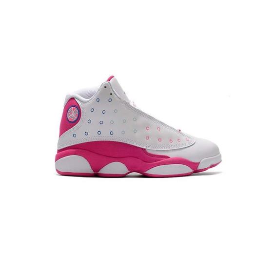 کتونی نایک ایرجردن 13 سفید صورتی Nike Air Jordan 13 Retro White Pink|کتونی باز