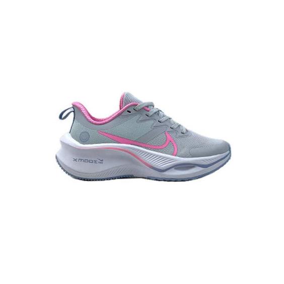 کتونی پیاده روی نایک زوم ایکس لبخند طوسی صورتی Nike Running Air Zoom Smile Gray Pink|کتونی باز