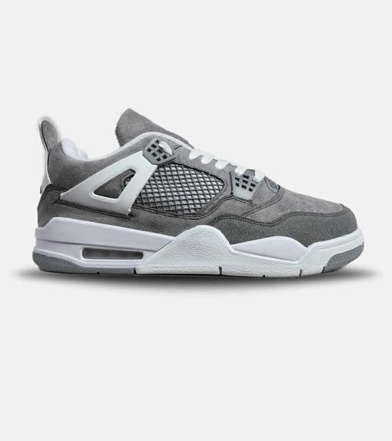 کتانی ساقدار بزرگ پا طوسی سفید Nike air jordan 4 مدل 6205|لوزی