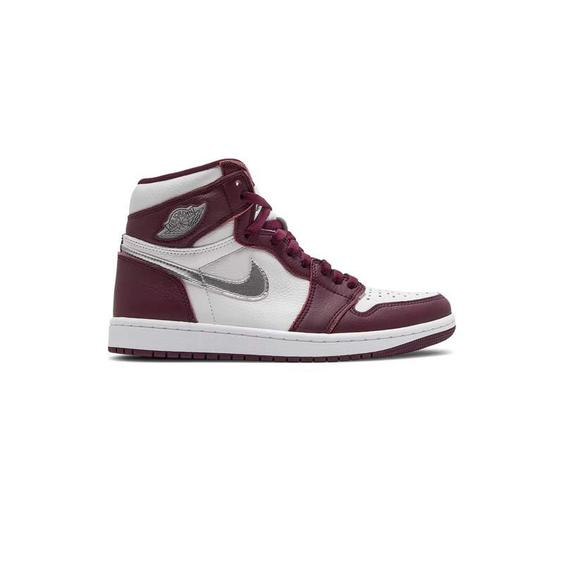 کتونی نایک ایرجردن 1 زرشکی نقره ای Nike Air Jordan 1 Retro High OG Bordeaux|کتونی باز