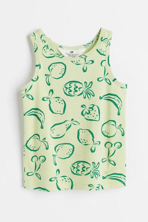 تاپ نخی دخترانه - سبز روشن/میوه Girls Cotton Top - Light Green/Fruit|فروشگاه پروانه