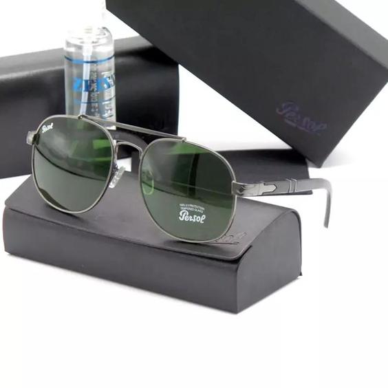 عینک آفتابی  خلبانی پرسول Persol شیشه سنگ UV400 دسته فنری |باسلام (عینک لند)