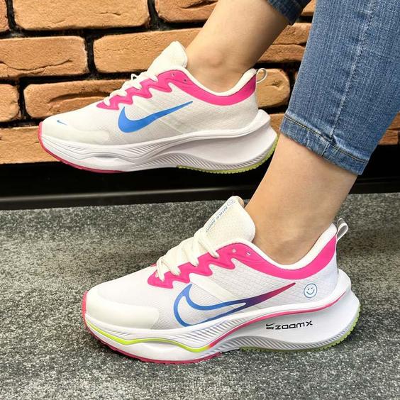 کتانی اسپرت زنانه مدل نایک زوم NIKE_ZOOM رنگ سفید سرخ آبی کد 41741|کتونی خان