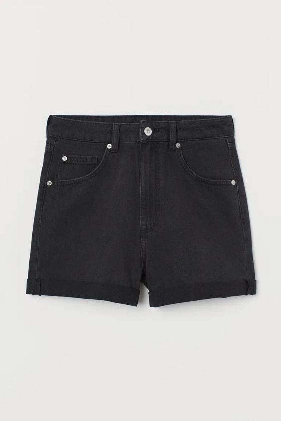 شلوارک جین زنانه - مشکی Women's denim shorts - black|فروشگاه پروانه