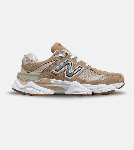 کفش کتانی مردانه و زنانه قهوه ای کرم طوسی NEW BALANCE 9060 مدل 5299|لوزی