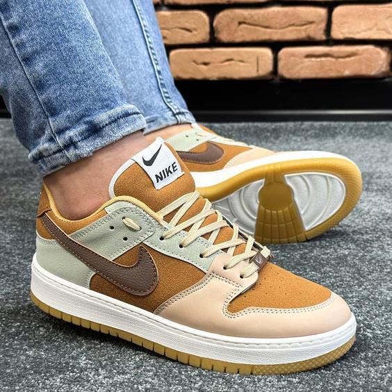 کفش کتانی اسپرت مردانه رنگ کرم مدل نایک NIKE AIR FORCE کد 71193|کتونی خان