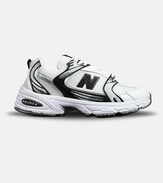 کفش کتانی مردانه و زنانه سفید طوسی مشکی NEW BALANCE 530 مدل 5638|لوزی