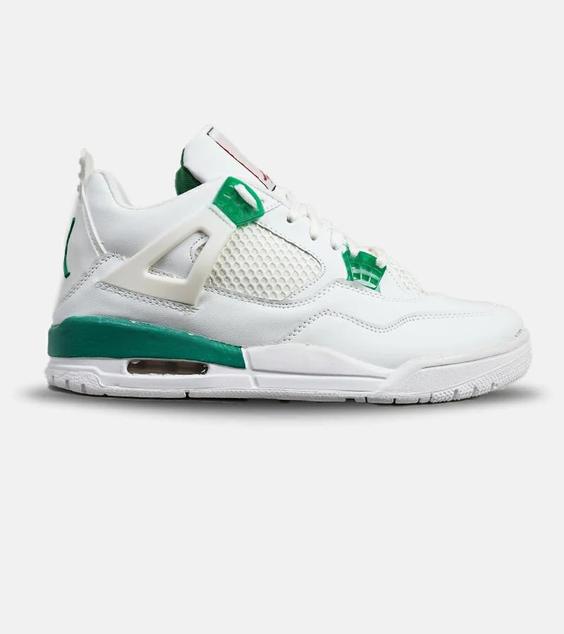 کتانی ساقدار مردانه سفید سبز Nike air jordan 4 مدل 5656|لوزی