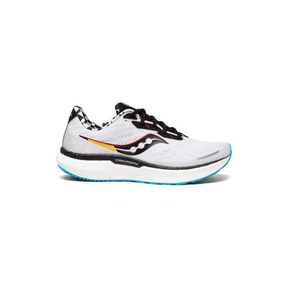 کتانی رانینگ ساکونی سفید مشکی زرد Saucony Triumph 19 White Black Yellow|کتونی باز