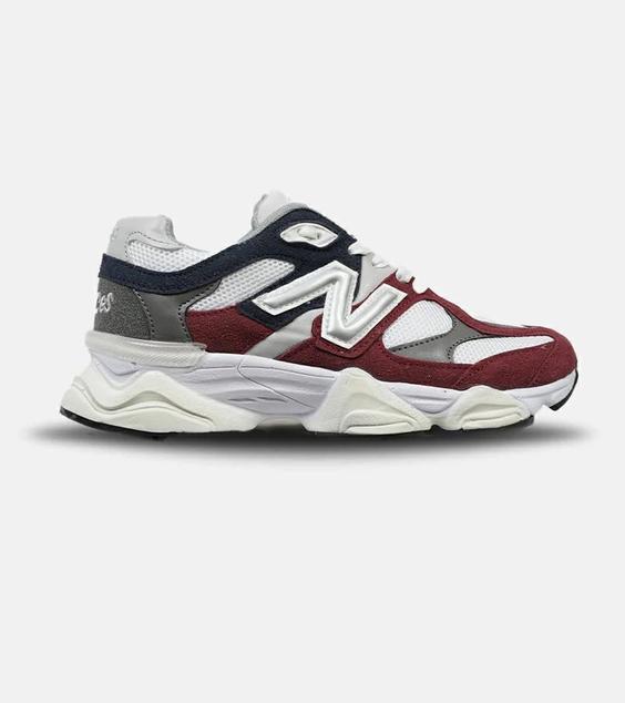 کفش کتانی زنانه زرشکی سفید طوسی NEW BALANCE 9060 مدل 4197|لوزی