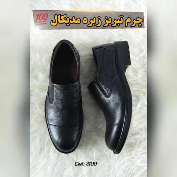 کفش چرم طبیعی مجلسی اداری مردانه زیره طبی تزریق مستقیم مشکی 2100 با ارسال رایگان|شونیک