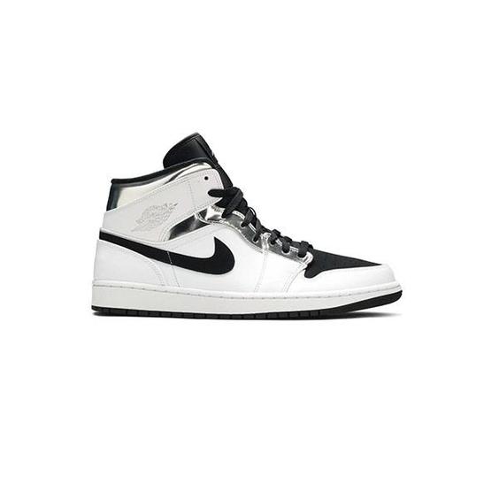 کفش ساقدار نایک ایرجردن 1 سفید نقره ای مدل Air Jordan 1 Mid Alternate Think 16|کتونی باز