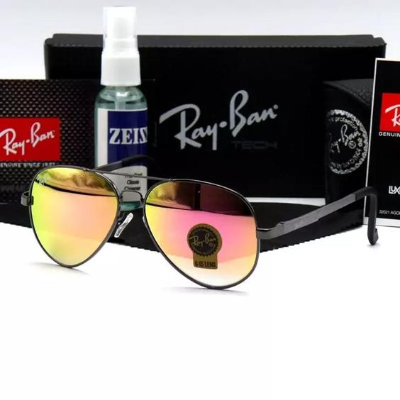 عینک آفتابی خلبانی مردانه زنانه ریبن ری بن لنز شیشه مدل 3015 فنری UV400 RayBan|باسلام (عینک لند)