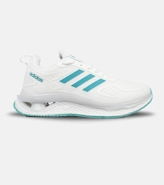 کفش کتانی مردانه سفید آبی اقیانوسی Adidas running shoes مدل 4680|لوزی